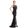 Grace Karin 2016 sin mangas High-Split Negro vestido de noche elegante 8 Tamaño EE.UU. 2 ~ 16 GK000043